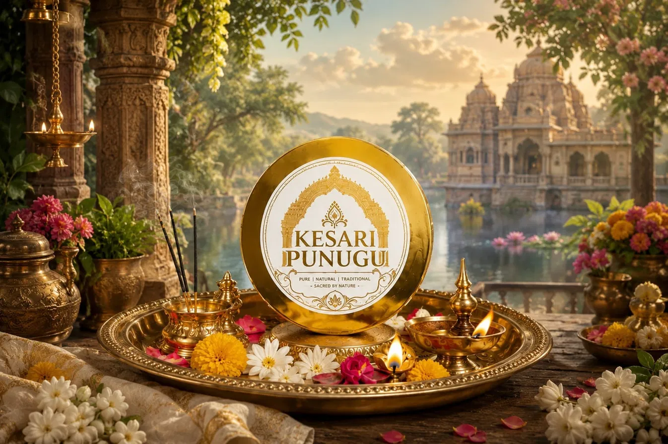 Kesari Punugu on a brass pooja tray
